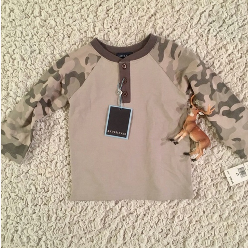 NWT- Andy and Evan- Camo shirt 2T
